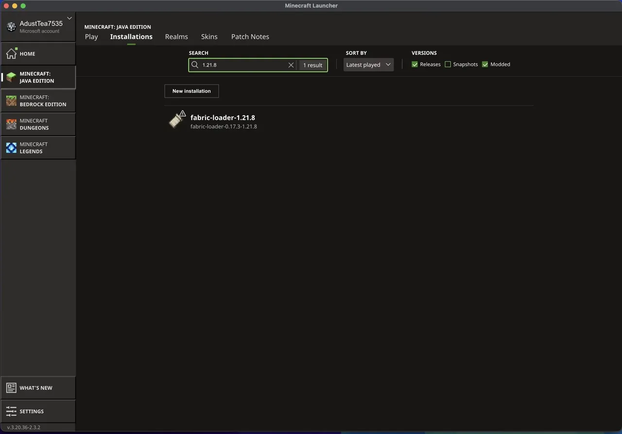インストール成功を確認