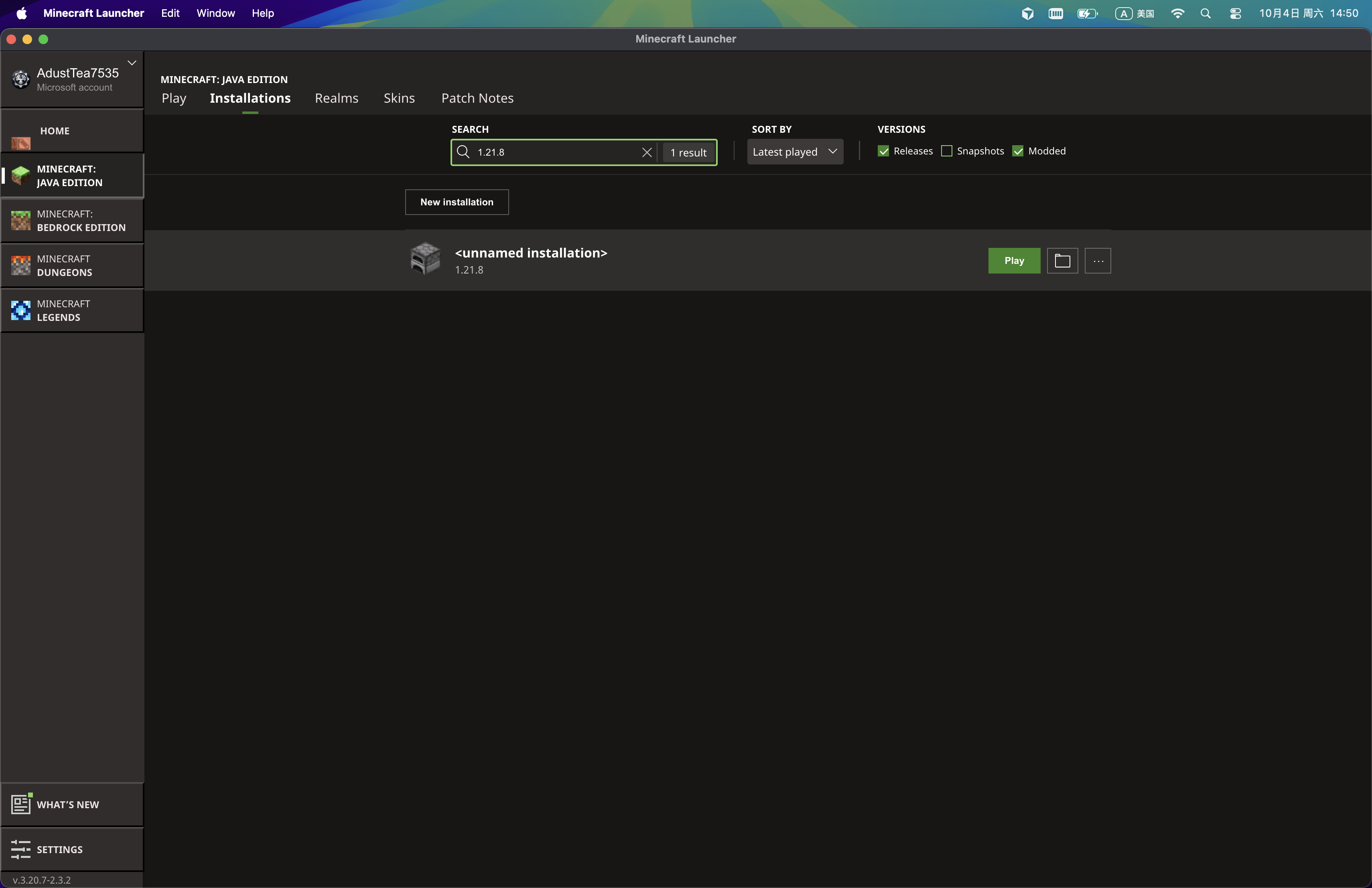 Login to Minecraft Launcher and Check Version